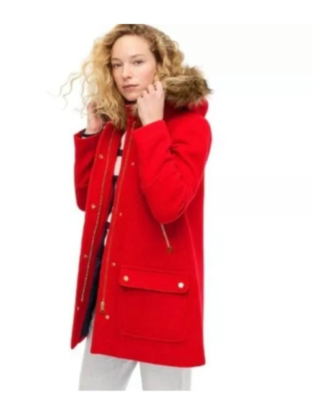 J.Crew Chateau Parka Coat in Italian Stadium-Cloth Wool 14 J5488
